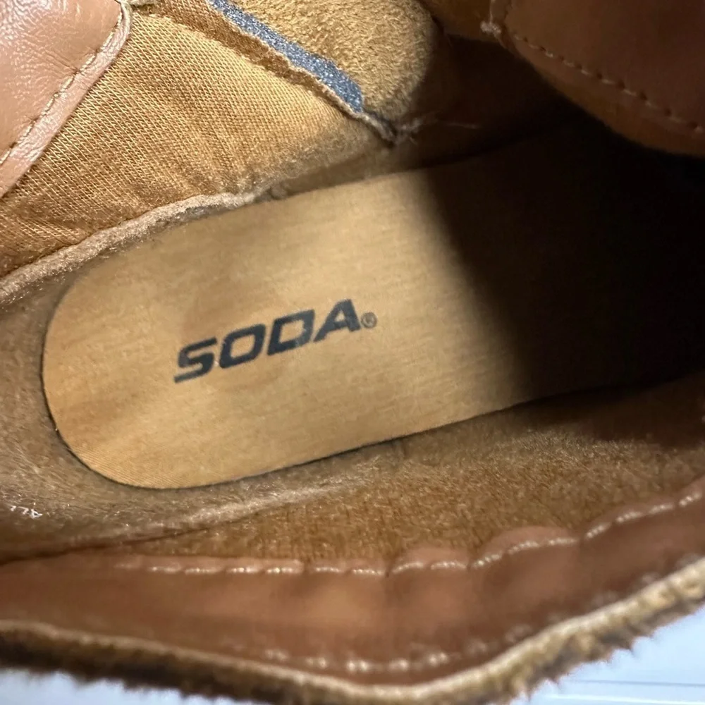 Soda Brown Ankle Boots with Suede Finish
